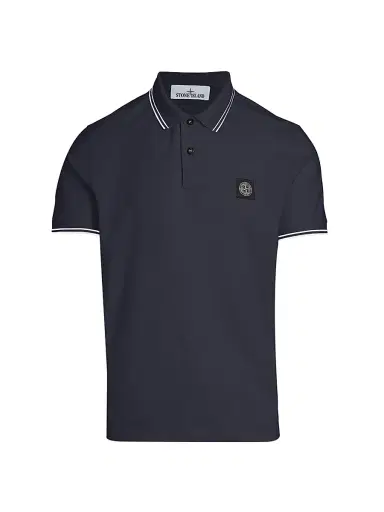 Stone Island Men's Core Classic Cotton-Blend Polo Shirt - Navy Blue - Size Small | Thumbnail 1
