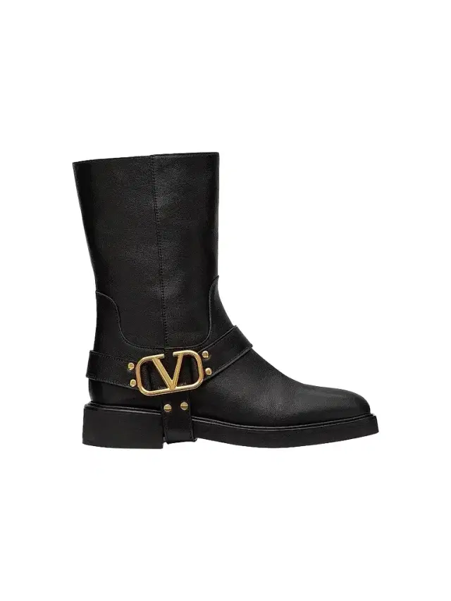Valentino Garavani Women's VLogo Signature Calfskin Ankle Boots 30MM - Black