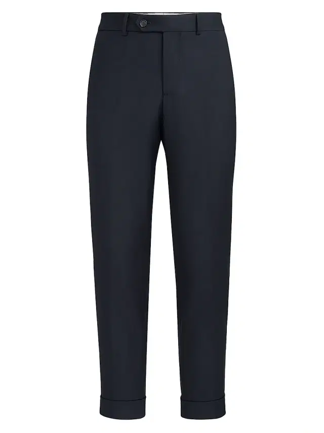 Brunello Cucinelli Men's Super 150s Virgin Wool Four Season Batavia Trousers - Black