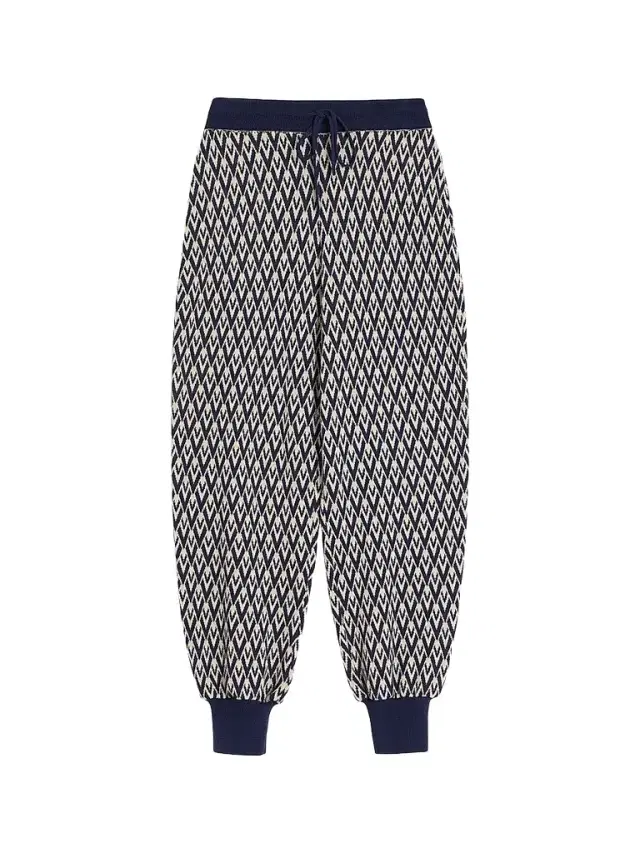 Valentino Garavani Women's Toute La V Jacquard Wool Knit Pants - Cream Navy