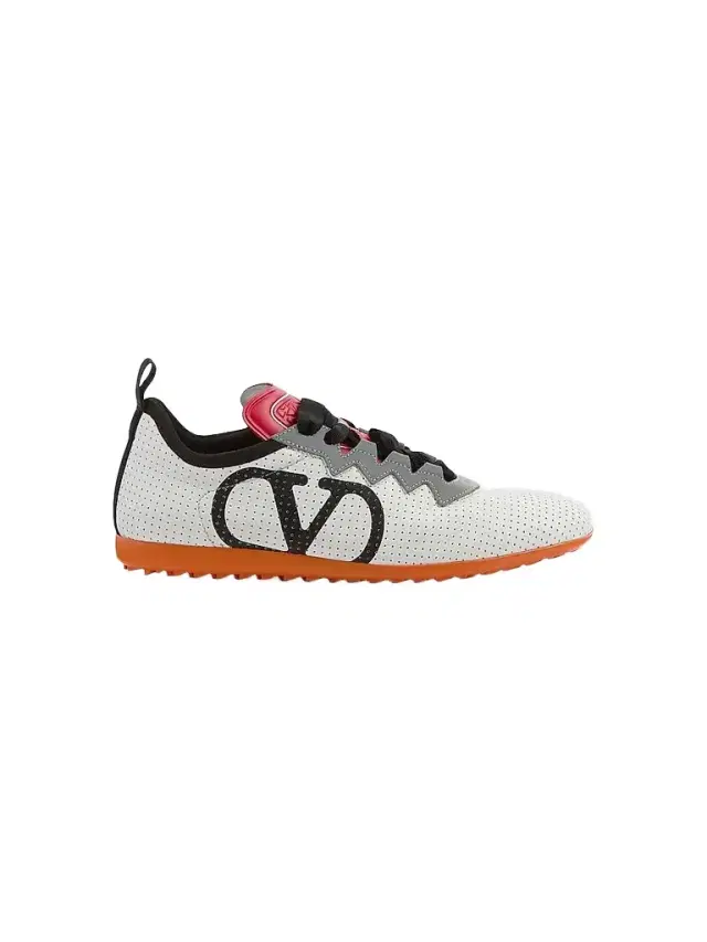 Valentino Garavani Women's Chromathon Sneakers in Perforated Nappa - White Gray Black