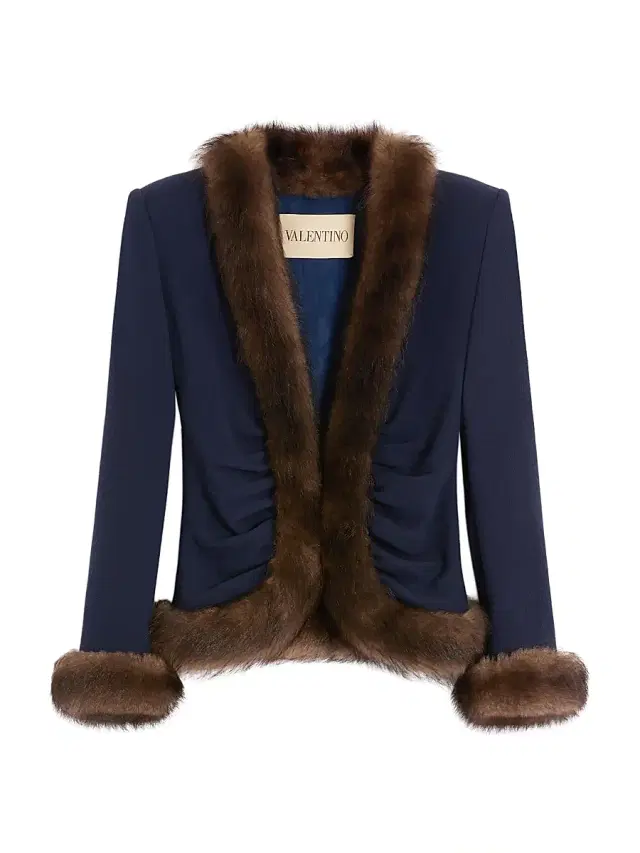 Valentino Garavani Women's Wool Crepe Jacket - Indigo