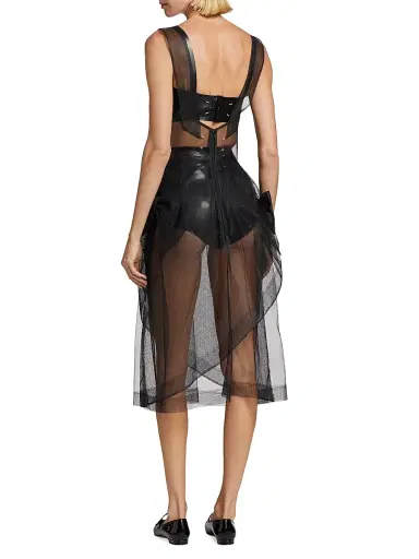 Maison Margiela Women's Mesh Bow Back Midi-Dress | Thumbnail 5 Maison Margiela Women's Mesh Bow Back Midi-Dress | Thumbnail 5