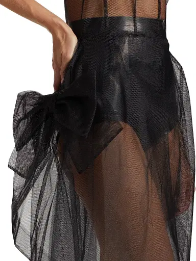 Maison Margiela Women's Mesh Bow Back Midi-Dress | Thumbnail 6 Maison Margiela Women's Mesh Bow Back Midi-Dress | Thumbnail 6