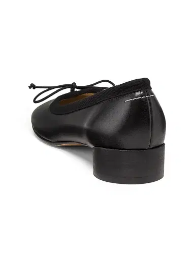 MM6 MAISON MARGIELA Women's 30MM Leather Ballet Shoes - Black | Thumbnail 3