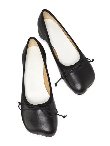 MM6 MAISON MARGIELA Women's 30MM Leather Ballet Shoes - Black | Thumbnail 4