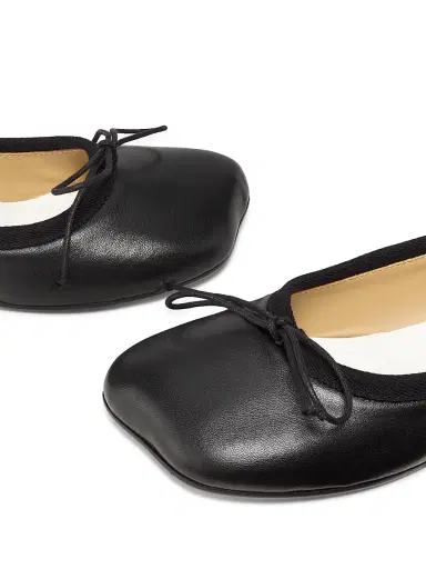 MM6 MAISON MARGIELA Women's 30MM Leather Ballet Shoes - Black | Thumbnail 5