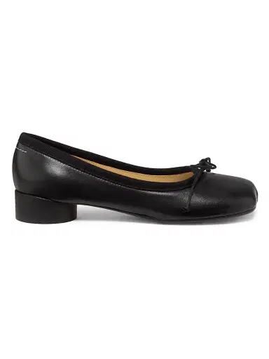 MM6 MAISON MARGIELA Women's 30MM Leather Ballet Shoes - Black | Thumbnail 1