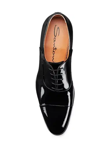Santoni Men's Isaac Patent Leather Dress Shoes - Black - Size 10 | Thumbnail 5 Santoni Men's Isaac Patent Leather Dress Shoes - Black - Size 10 | Thumbnail 5