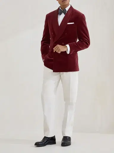 Brunello Cucinelli Men's Sea Island Cotton Narrow Wale Corduroy Tuxedo Trousers - Milk - Size 34 | Thumbnail 5