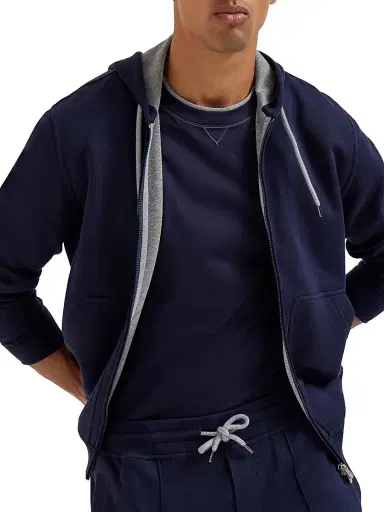 Brunello Cucinelli Men's Cotton Jersey Crewneck T-Shirt with Logo - Cobalt | Thumbnail 5 Brunello Cucinelli Men's Cotton Jersey Crewneck T-Shirt with Logo - Cobalt | Thumbnail 5