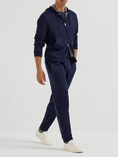 Brunello Cucinelli Men's Cotton Jersey Crewneck T-Shirt with Logo - Cobalt | Thumbnail 6 Brunello Cucinelli Men's Cotton Jersey Crewneck T-Shirt with Logo - Cobalt | Thumbnail 6