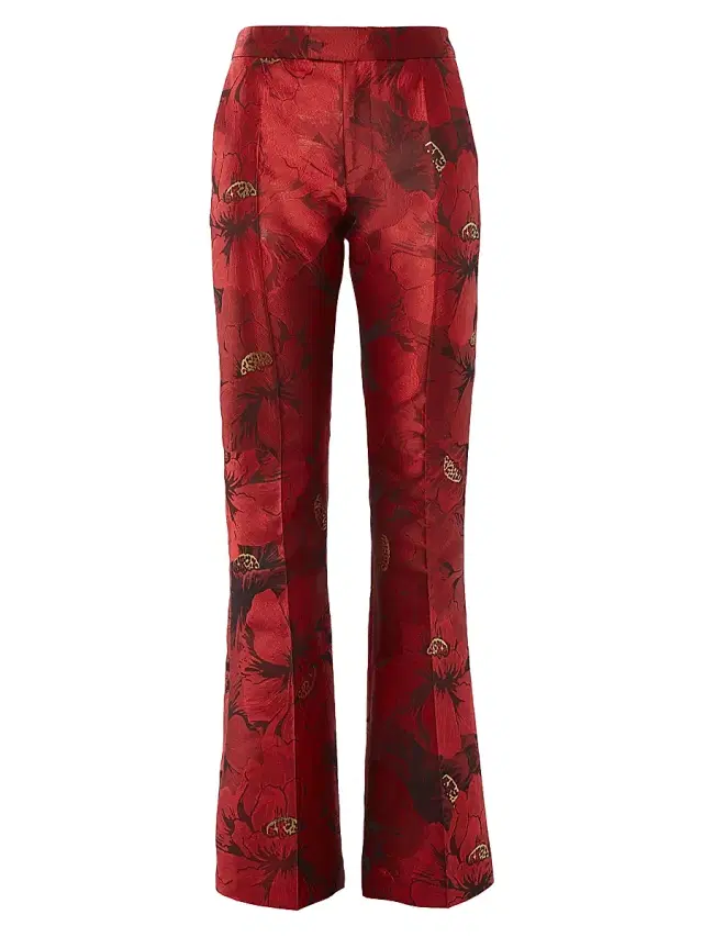 La DoubleJ Women's Saturday Night Pants - Jacquard Ruby Red