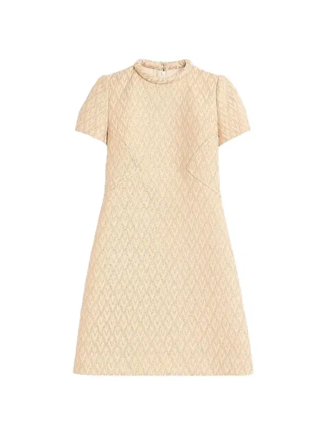Valentino Garavani Women's Short Dress in Lurex Jacquard Toute La V -  Gold