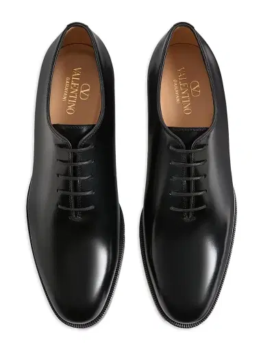 Valentino Garavani Men's Pas Des Dieux Oxfords in Leather - Black | Thumbnail 4