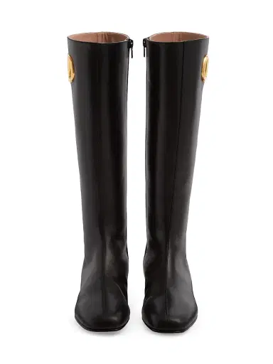 Valentino Garavani Women's VLogo Signature Kidskin 20MM Boots - Black | Thumbnail 4