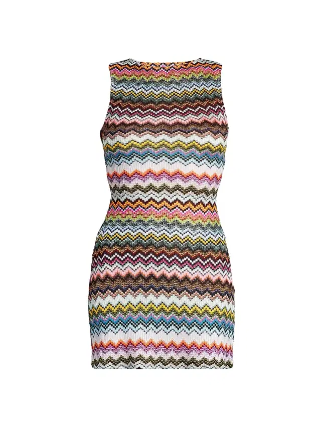 Missoni Women's Zigzag Open-Back Cover-Up Minidress - Multicolor Dark Base