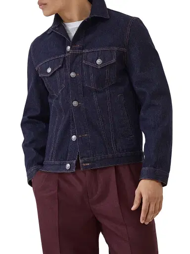 Brunello Cucinelli Men's No Fade Denim Four Pocket Jacket | Thumbnail 2