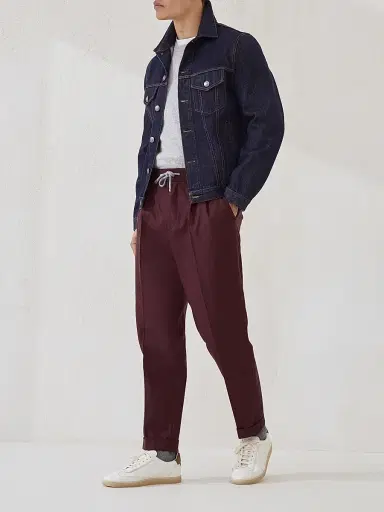 Brunello Cucinelli Men's No Fade Denim Four Pocket Jacket | Thumbnail 6