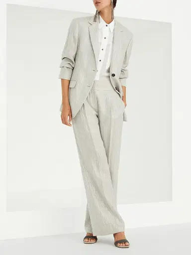 Brunello Cucinelli Women's Cotton Organza Shirt With Shiny Tab | Thumbnail 6 Brunello Cucinelli Women's Cotton Organza Shirt With Shiny Tab | Thumbnail 6