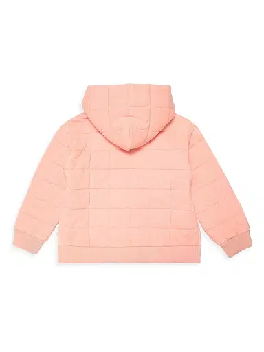 MM6 Maison Margiela Little Kid's & Kid's Quilted Zip-Up Hoodie - Peach Pink | Thumbnail 2 MM6 Maison Margiela Little Kid's & Kid's Quilted Zip-Up Hoodie - Peach Pink | Thumbnail 2