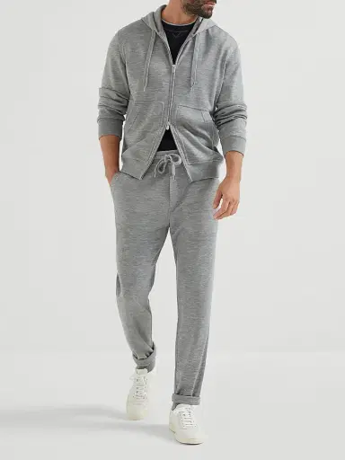 Brunello Cucinelli Men's Cashmere and Silk French Terry Trousers - Grey - Size XXXXL | Thumbnail 5 Brunello Cucinelli Men's Cashmere and Silk French Terry Trousers - Grey - Size XXXXL | Thumbnail 5