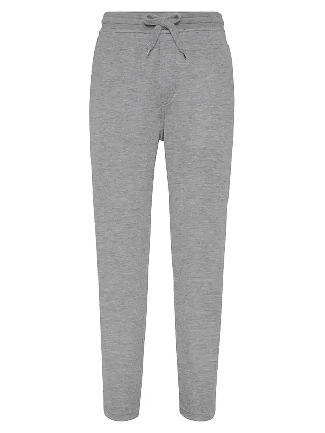 Brunello Cucinelli Men's Cashmere and Silk French Terry Trousers - Grey - Size XXXXL