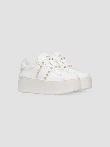 Valentino Women's Flatform Rockstud Untitled Sneakers in Calfskin | Thumbnail 2