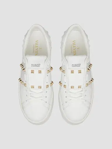 Valentino Women's Flatform Rockstud Untitled Sneakers in Calfskin | Thumbnail 4