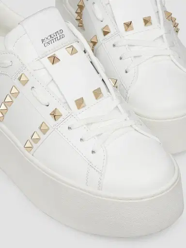 Valentino Women's Flatform Rockstud Untitled Sneakers in Calfskin | Thumbnail 5