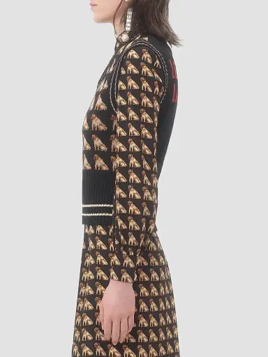 Valentino Garavani Women's Petit Charles Jacquard Wool Gilet | Thumbnail 3 Valentino Garavani Women's Petit Charles Jacquard Wool Gilet | Thumbnail 3