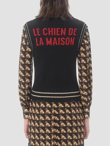 Valentino Garavani Women's Petit Charles Jacquard Wool Gilet | Thumbnail 4 Valentino Garavani Women's Petit Charles Jacquard Wool Gilet | Thumbnail 4