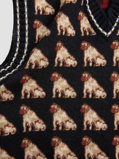 Valentino Garavani Women's Petit Charles Jacquard Wool Gilet | Thumbnail 7 Valentino Garavani Women's Petit Charles Jacquard Wool Gilet | Thumbnail 7