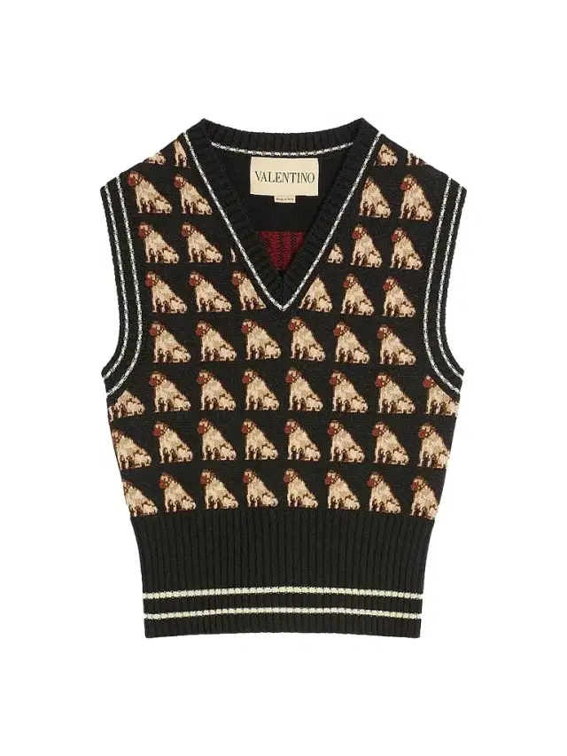 Valentino Garavani Women's Petit Charles Jacquard Wool Gilet - Black