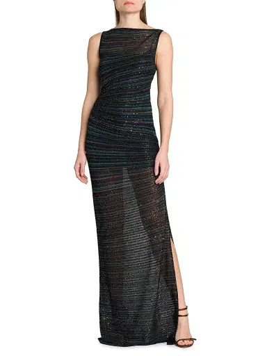 Missoni Women's Metallic Striped Knit Gown | Thumbnail 2 Missoni Women's Metallic Striped Knit Gown | Thumbnail 2