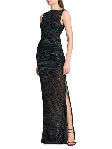 Missoni Women's Metallic Striped Knit Gown | Thumbnail 4 Missoni Women's Metallic Striped Knit Gown | Thumbnail 4