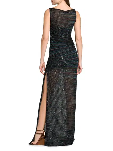 Missoni Women's Metallic Striped Knit Gown | Thumbnail 5 Missoni Women's Metallic Striped Knit Gown | Thumbnail 5