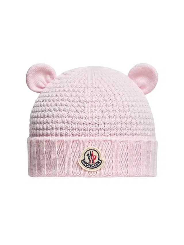 Moncler Newborn's Beanie in Wool - Light Pink