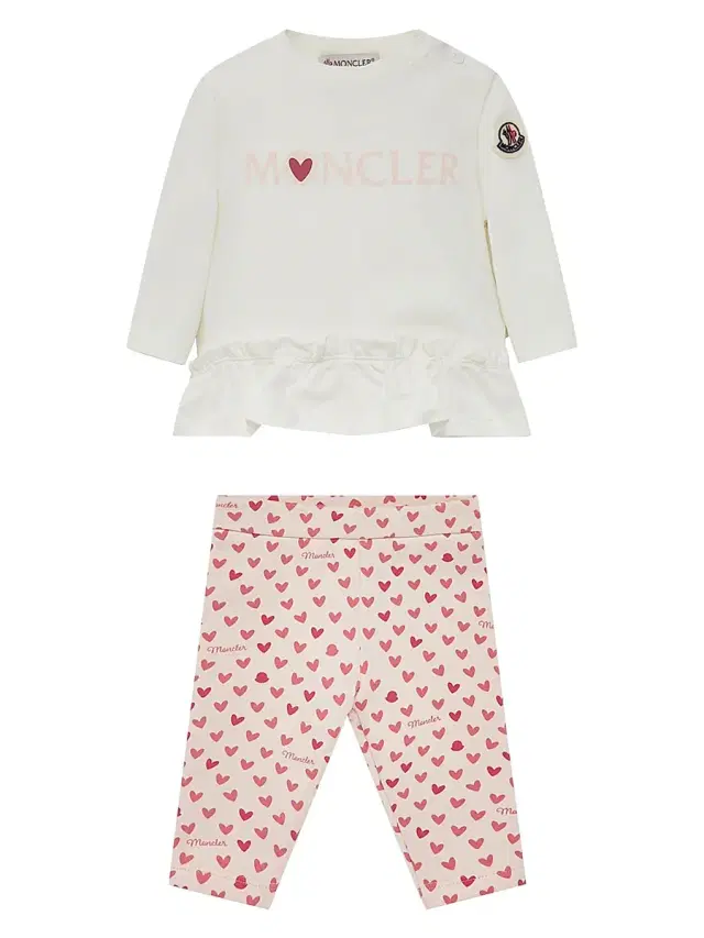 Moncler Baby Girl's & Little Girl's Set in Cotton - White Pink 12 Months