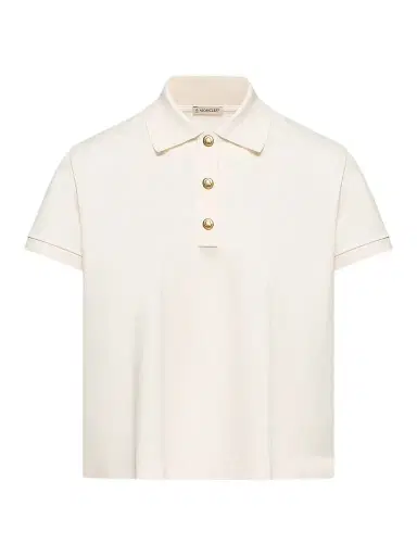 Moncler Women's Polo Shirt in Cotton - White - Size Large | Thumbnail 1