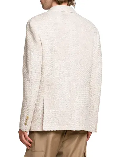 Etro Men's J-Cream Textured Patchwork Wool-Blend Knit Blazer | Thumbnail 5