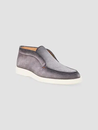 Santoni Men's Detroit Suede Loafers - Grey - Size 12 | Thumbnail 2