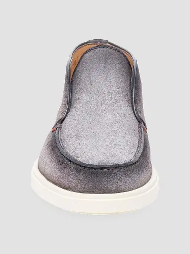 Santoni Men's Detroit Suede Loafers - Grey - Size 12 | Thumbnail 3