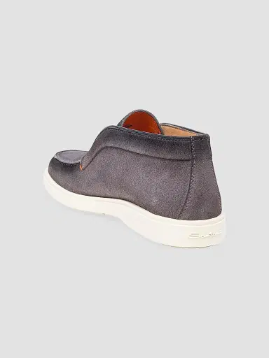 Santoni Men's Detroit Suede Loafers - Grey - Size 12 | Thumbnail 4