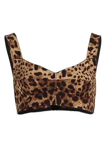 Dolce & Gabbana Women's Leopard Print Crop Top - Leo New - Size 0 | Thumbnail 1