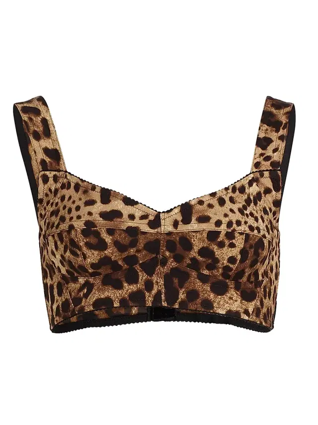 Dolce & Gabbana Women's Leopard Print Crop Top - Leo New