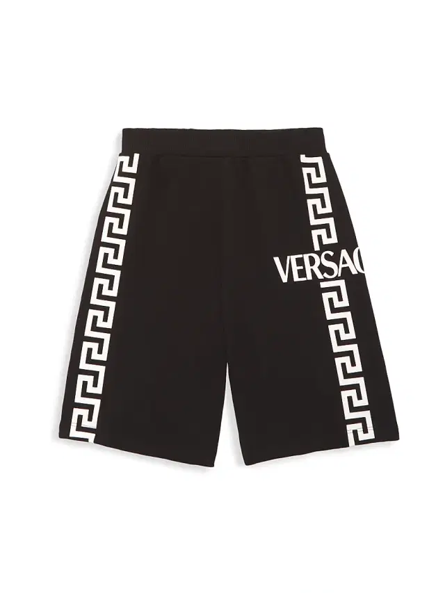 Versace Little Kid's & Kid's Logo Greca Shorts - Black White