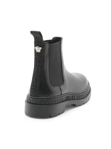Versace Little Kid's & Kid's Chelsea Leather Boots - Black 2.5 (Child) | Thumbnail 2
