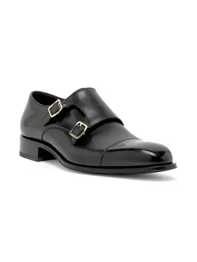 TOM FORD Men's Claydon Leather Double-Monk-Strap Shoes - Black | Thumbnail 2