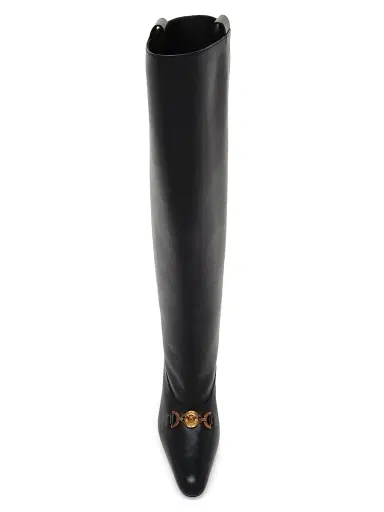 Versace Women's 90MM Medusa Leather Knee-High Boots | Thumbnail 5